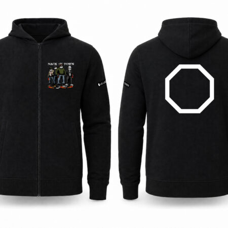 Felpa con zip Back in Town nera