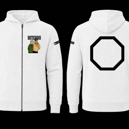 Felpa con zip Brotherhood bianca
