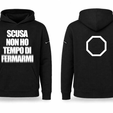 Felpa con cappuccio Scusami non ho tempo nera