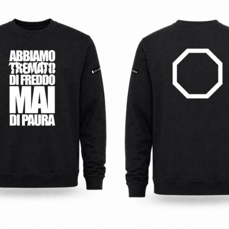 Felpa paricollo Abbiamo tremato di freddo nera